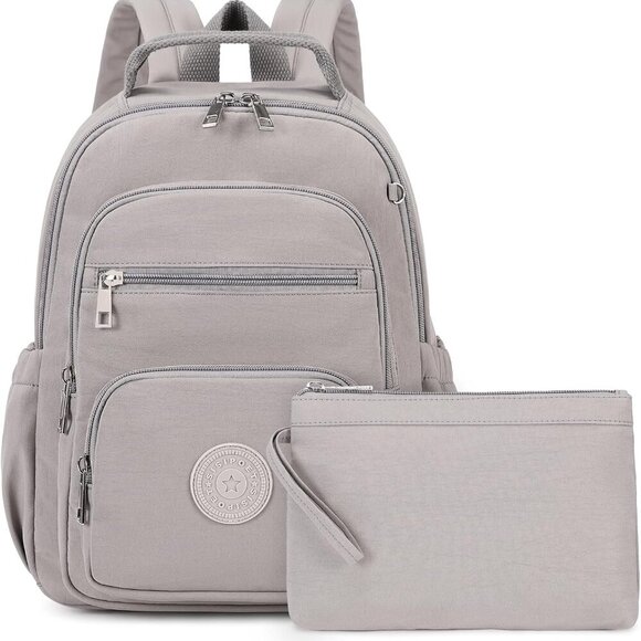 Handbags - Mini Backpack for Women Gray 2PCS Water Resistant Compact Travel Purse